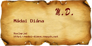 Mádai Diána névjegykártya